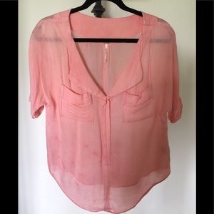Free People salmon short sleeve top